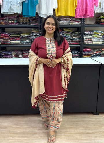STRAIGHT KURTI PANT DUPATTA (CAMRIC COTTON)