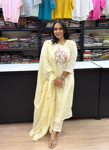 ALINE KURTI PANT DUPATTA (MAL COTTON)