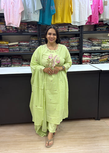 ALINE KURTI PANT DUPATTA (MAL COTTON)