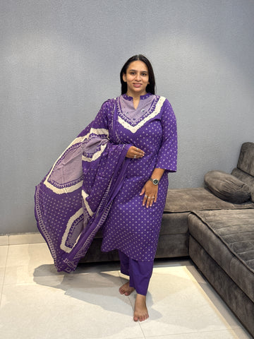 ROUND KURTI PANT DUPATTA (PURE COTTON)