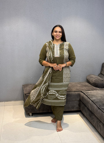 ROUND KURTI PANT DUPATTA (PURE COTTON)