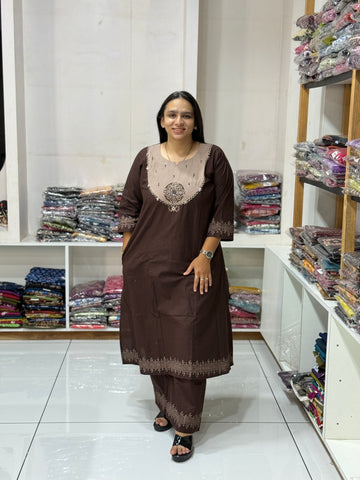 ALINE KURTI PLAZO (FLEX COTTON)