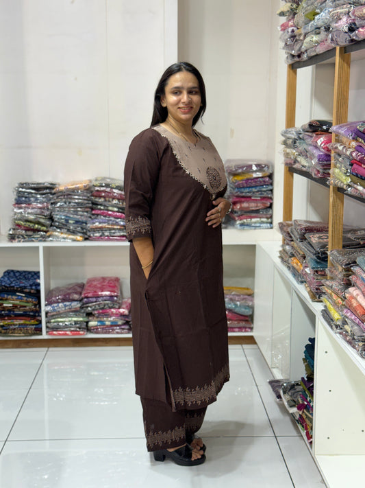 ALINE KURTI PLAZO (FLEX COTTON)