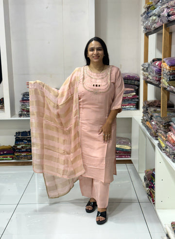 STRAIGHT KURTI PANT DUPATTA (SOFT SILK)