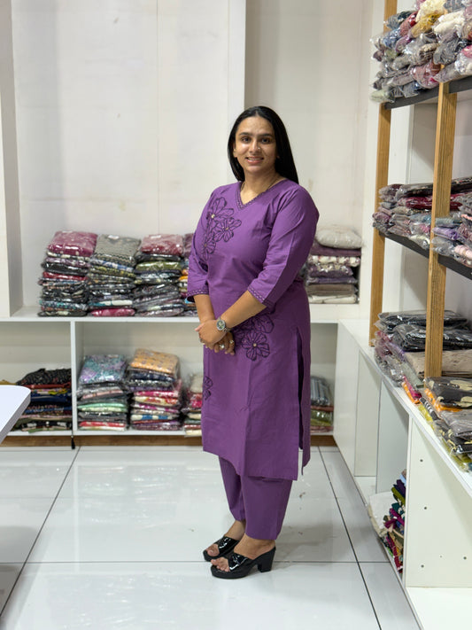 STRAIGHT KURTI PLAZO (DHABU COTTON)