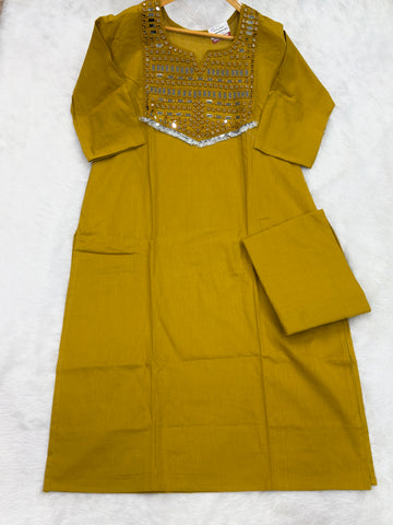 STRAIGHT KURTI PANT (FLEX COTTON,WITH WORK)
