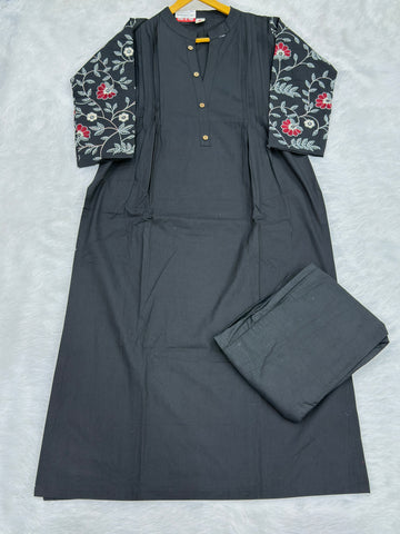 STRAIGHT KURTI PANT (DHABU COTTON,WITH WORK)