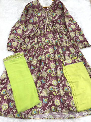 ROUND KURTI PANT DUPATTA (CHINON WITH WORK)