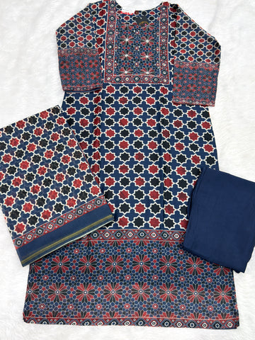 STRAIGHT KURTI PANT DUPATTA (CHANDERI SILK,WITH WORK)