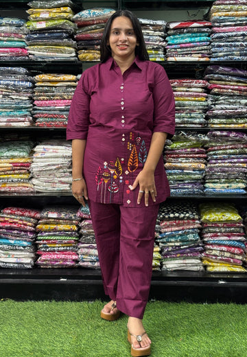 ALINE TUNIC WITH PENT (CAMRIC COTTON,EMBROIDERY)