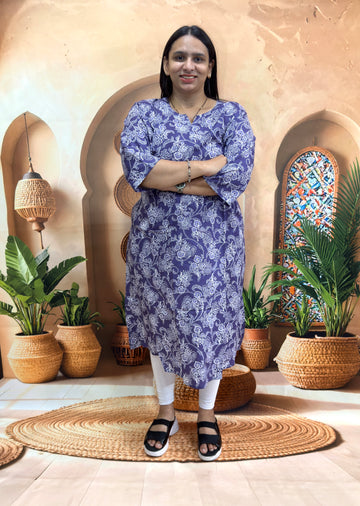 ALINE SINGLE KURTI (PURE CAMRIC COTTON)