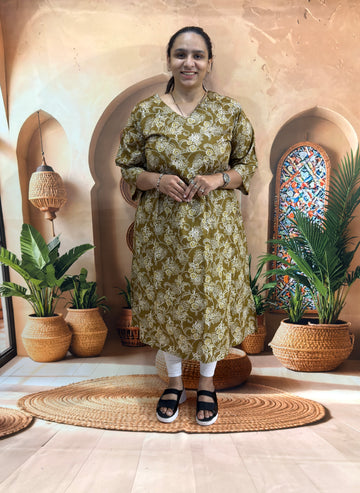 ALINE SINGLE KURTI (PURE CAMRIC COTTON)