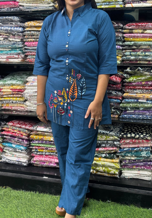 ALINE TUNIC WITH PENT (CAMRIC COTTON,EMBROIDERY)