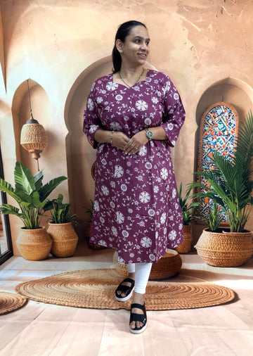 ALINE SINGLE KURTI (PURE CAMRIC COTTON)