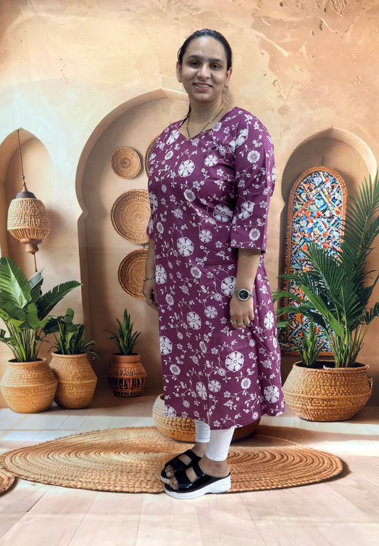 ALINE SINGLE KURTI (PURE CAMRIC COTTON)