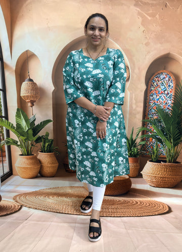 ALINE SINGLE KURTI (PURE CAMRIC COTTON)