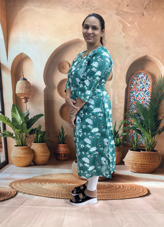 ALINE SINGLE KURTI (PURE CAMRIC COTTON)