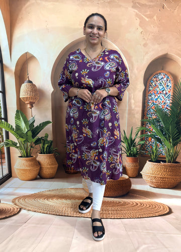 ALINE SINGLE KURTI (PURE CAMRIC COTTON)