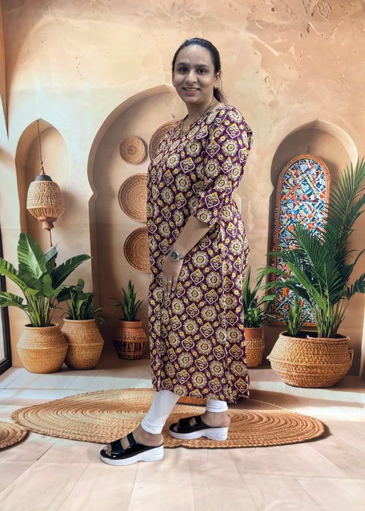 ALINE SINGLE KURTI (PURE CAMRIC COTTON)
