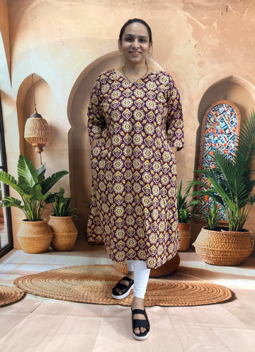 ALINE SINGLE KURTI (PURE CAMRIC COTTON)