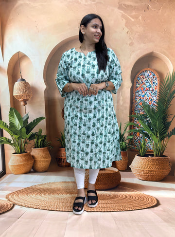ALINE SINGLE KURTI (PURE CAMRIC COTTON)