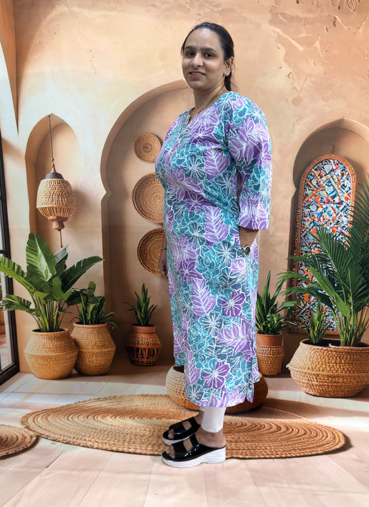 ALINE SINGLE KURTI (PURE CAMRIC COTTON)