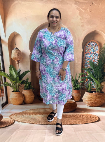 ALINE SINGLE KURTI (PURE CAMRIC COTTON)