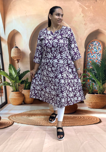 ALINE SINGLE KURTI (PURE CAMRIC COTTON)