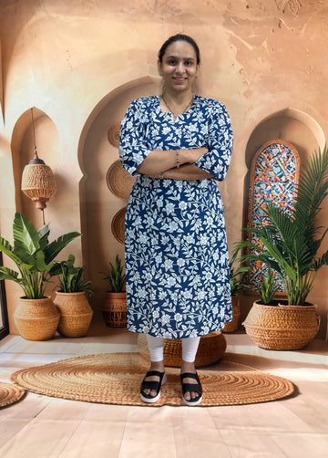 ALINE SINGLE KURTI (PURE CAMRIC COTTON)