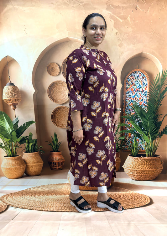 ALINE SINGLE KURTI (PURE CAMRIC COTTON)