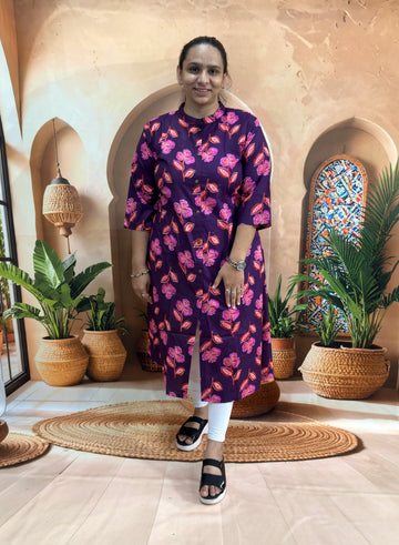 ALINE SINGLE KURTI (PURE CAMRIC COTTON)