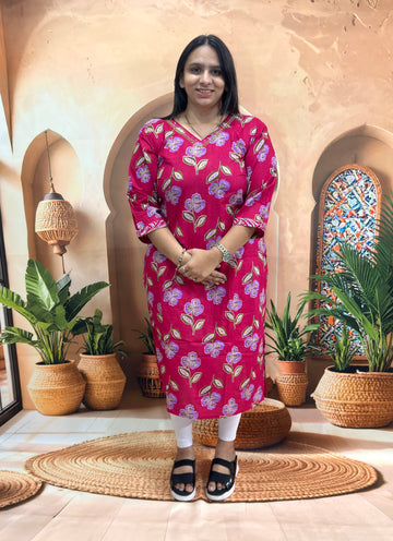 ALINE SINGLE KURTI (PURE CAMRIC COTTON)