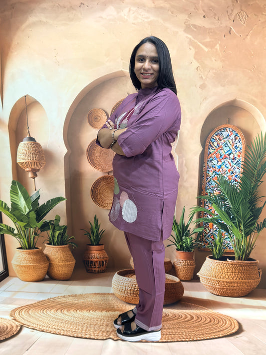 STRAIGHT TUNIC WITH PANT (HEAVY RAYON) (WITH WORK)