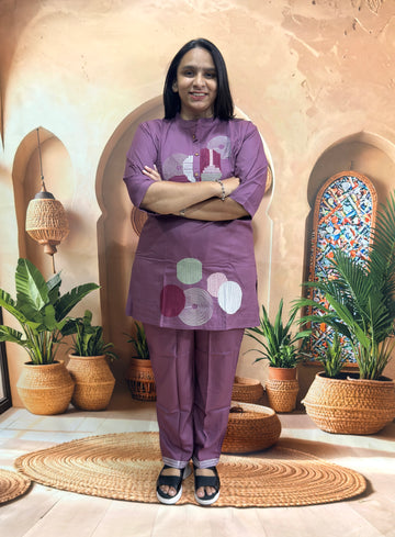 STRAIGHT TUNIC WITH PANT (HEAVY RAYON) (WITH WORK)