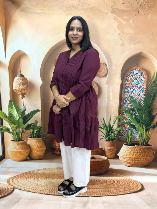 LONG ROUND TUNIC (PURE CAMRIC COTTON)