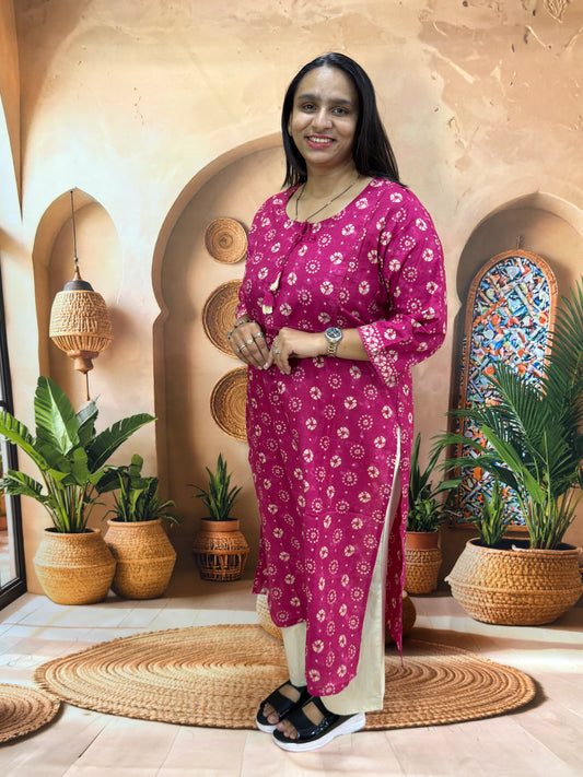 STRAIGHT KURTI (PURE CAMRIC COTTON)