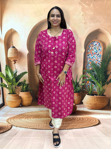 STRAIGHT KURTI (PURE CAMRIC COTTON)