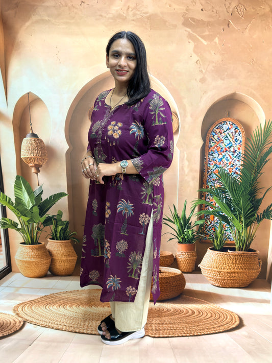 STRAIGHT KURTI (PURE CAMRIC COTTON)