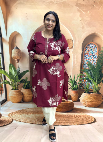 STRAIGHT KURTI (PURE CAMRIC COTTON)