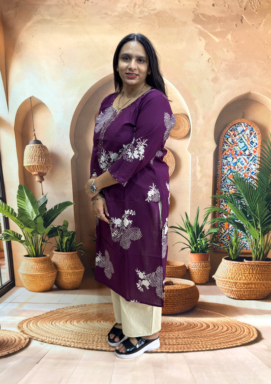 STRAIGHT KURTI (PURE CAMRIC COTTON)