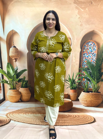 STRAIGHT KURTI (PURE CAMRIC COTTON)