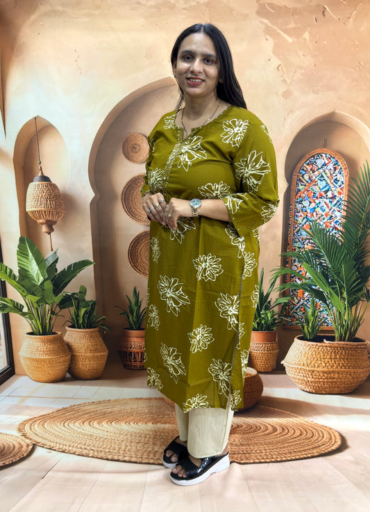 STRAIGHT KURTI (PURE CAMRIC COTTON)