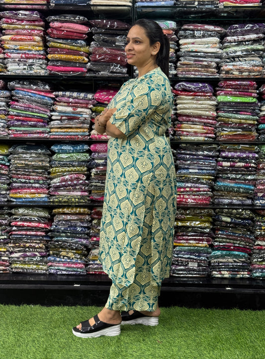 STRAIGHT KURTI PLAZO  (RAYON)