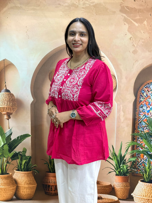 ALINE TUNIC (FLEX COTTON , WITH WORK)