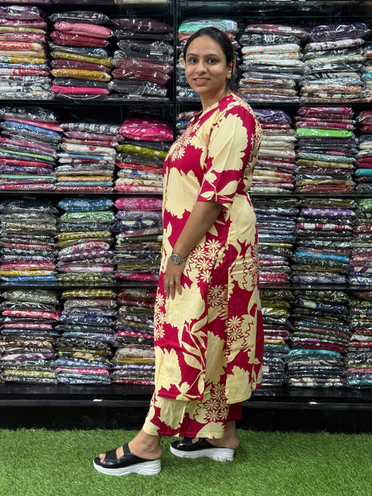 STRAIGHT KURTI PLAZO (RAYON)