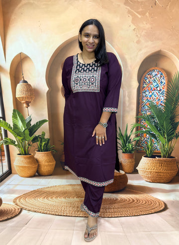 STRAIGHT KURTI PANT (HEAVY RAYON WITH WORK)