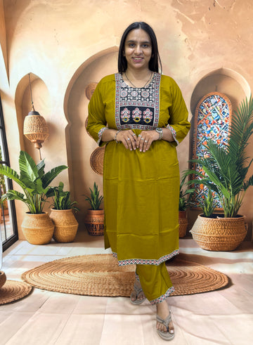 STRAIGHT KURTI PANT (HEAVY RAYON WITH WORK)