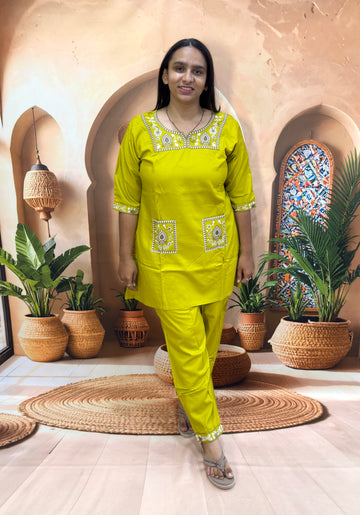 CORDSET (HEAVY RAYON WITH WORK)