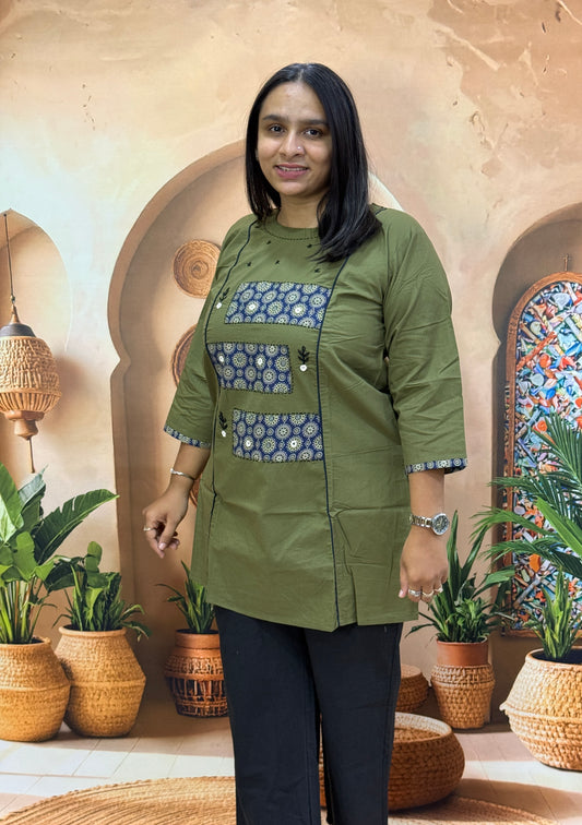 TUNIC (DHABU COTTON WITH WORK)