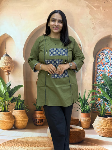 TUNIC (DHABU COTTON WITH WORK)